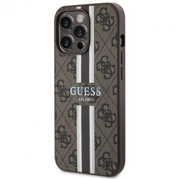 Guess GUHMP13LP4RPSW iPhone 13 Pro / 13 6.1" maro/maro husă rigidă 4G Printed Stripes MagSafe