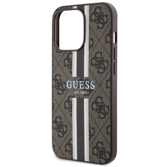 Guess GUHMP13LP4RPSW iPhone 13 Pro / 13 6.1" maro/maro husă rigidă 4G Printed Stripes MagSafe