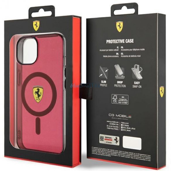 Ferrari FEHMP14SURKR iPhone 14 6.1" roșu/roșu Hardcase Translucent Magsafe