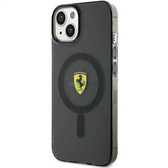 Carcasă rigidă neagră/neagră Ferrari FEHMP14SURKK iPhone 14 6.1" Magsafe translucid