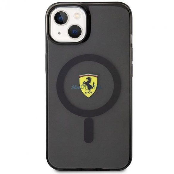 Carcasă rigidă neagră/neagră Ferrari FEHMP14SURKK iPhone 14 6.1" Magsafe translucid