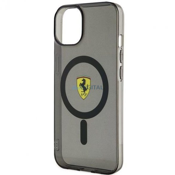 Carcasă rigidă neagră/neagră Ferrari FEHMP14SURKK iPhone 14 6.1" Magsafe translucid