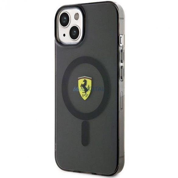 Carcasă rigidă neagră/neagră Ferrari FEHMP14MURKK iPhone 14 Plus 6.7" Magsafe translucid