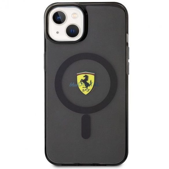 Carcasă rigidă neagră/neagră Ferrari FEHMP14MURKK iPhone 14 Plus 6.7" Magsafe translucid