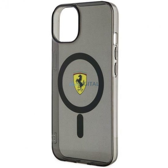 Carcasă rigidă neagră/neagră Ferrari FEHMP14MURKK iPhone 14 Plus 6.7" Magsafe translucid