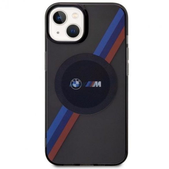 Husa BMW BMHMP14SHDTK iPhone 14 6.1" gri/gri Tricolor Stripes MagSafe