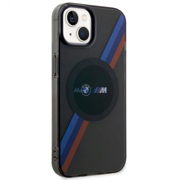 Husa BMW BMHMP14SHDTK iPhone 14 6.1" gri/gri Tricolor Stripes MagSafe