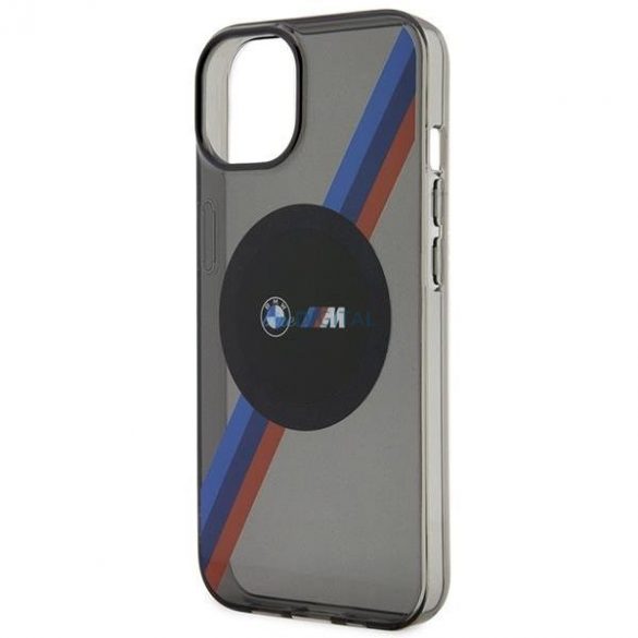 Husa BMW BMHMP14SHDTK iPhone 14 6.1" gri/gri Tricolor Stripes MagSafe