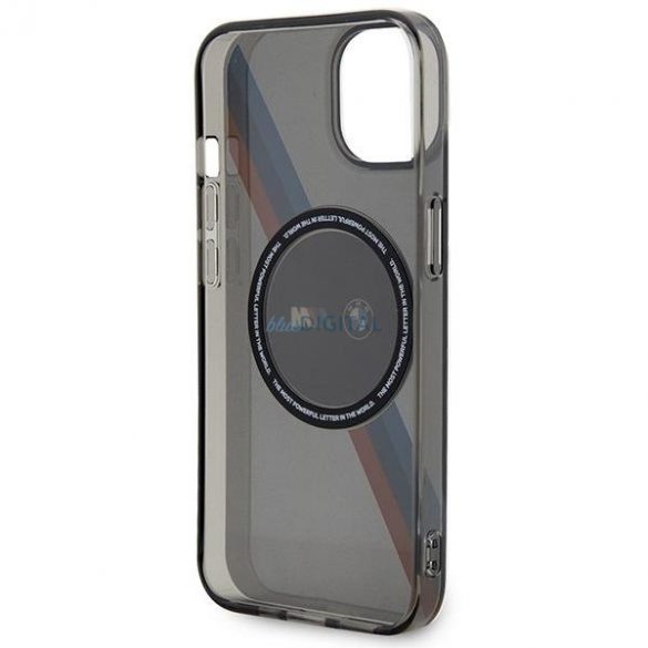 Husa BMW BMHMP14SHDTK iPhone 14 6.1" gri/gri Tricolor Stripes MagSafe