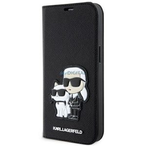 Karl Lagerfeld KLBKP14SSANKCPK iPhone 14 6.1" bibliotecă negru/negru Saffiano Karl & Choupette