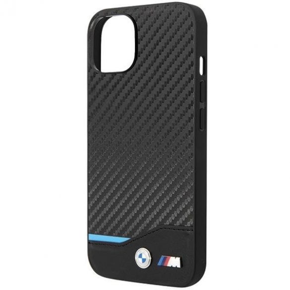 Husa BMW BMHCP13M22NBCK iPhone 13 6.1" negru/negru Piele Carbon