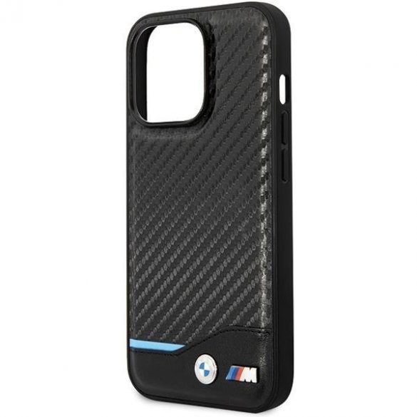 Husă BMW BMHCP13L22NBCK iPhone 13 Pro / 13 6.1" negru/negru husă rigidă Piele Carbon