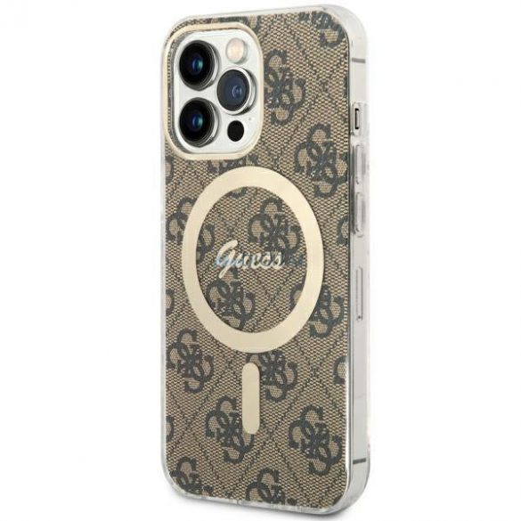 Guess GUHMP13LH4STW iPhone 13 Pro / 13 6,1" maro/maro husă rigidă 4G MagSafe