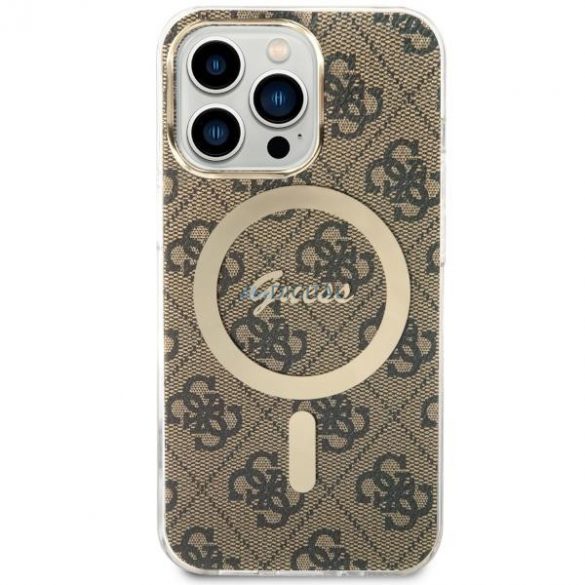 Guess GUHMP13LH4STW iPhone 13 Pro / 13 6,1" maro/maro husă rigidă 4G MagSafe