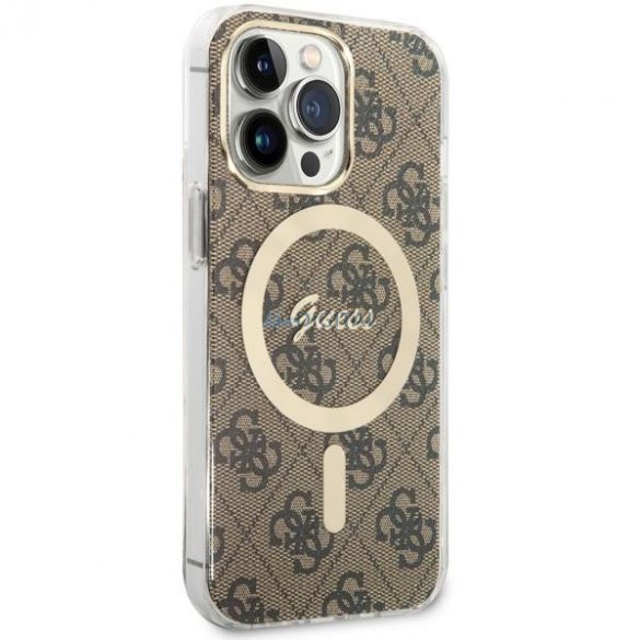 Guess GUHMP13LH4STW iPhone 13 Pro / 13 6,1" maro/maro husă rigidă 4G MagSafe