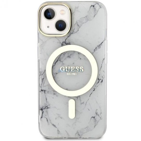 Guess GUHMP14SPCUMAH iPhone 14 6.1" alb/alb hard Husă Marble MagSafe