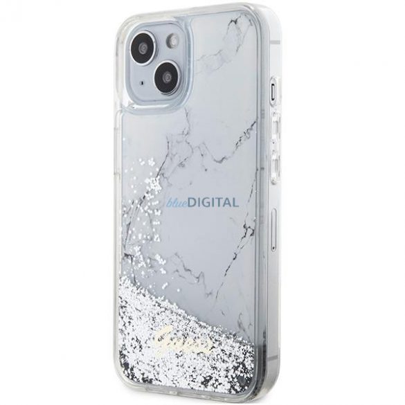 Guess GUHCP14SLCSGSGH iPhone 14 6.1" biały/alb hardcase Liquid Glitter Marble