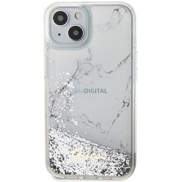 Guess GUHCP14SLCSGSGH iPhone 14 6.1" biały/alb hardcase Liquid Glitter Marble