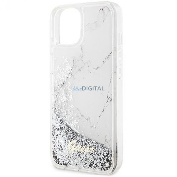 Guess GUHCP14SLCSGSGH iPhone 14 6.1" biały/alb hardcase Liquid Glitter Marble