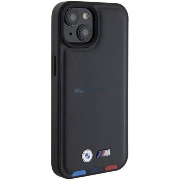 BMW BMHCP15S22PTDK iPhone 15 6.1" negru/negru ștampilă din piele tricoloră