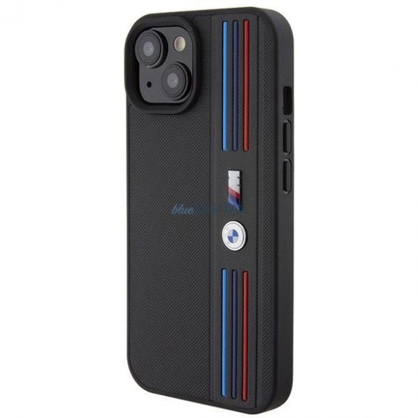 Etui BMW Tricolor M Collection pe iPhone 15 - czarne