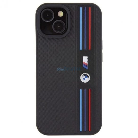 Etui BMW Tricolor M Collection pe iPhone 15 - czarne