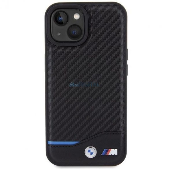 Husă BWM Leather Carbon pentru iPhone 15 - czarne