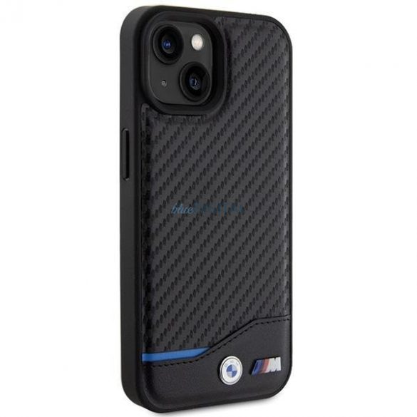 Husă BWM Leather Carbon pentru iPhone 15 - czarne