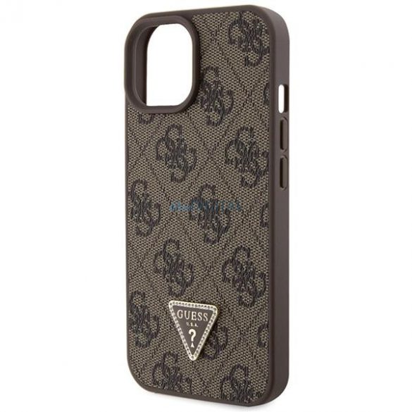 Guess GUHCP15SP4TDSCPW iPhone 15 6.1" maro/maro husă rigidă Crossbody 4G Metal Logo