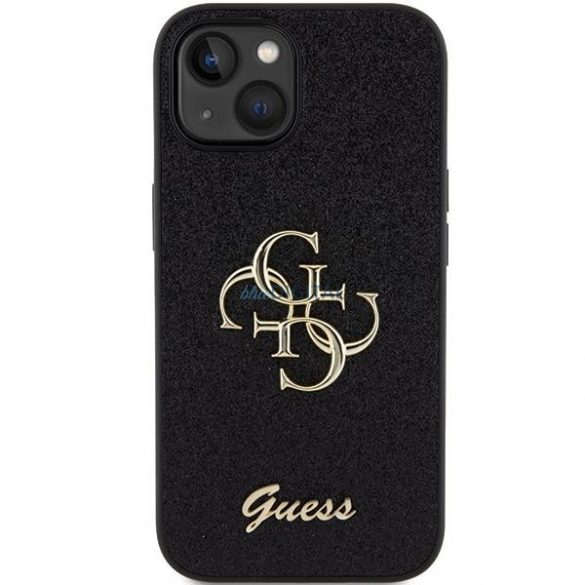 Etui Guess Glitter Script Big 4G pe iPhone 15 - zarne