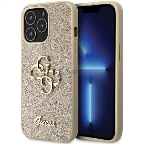 Husă Guess GUHCP13LHG4SGD pentru iPhone 13 Pro / 13 - auriu Glitter Script Big 4G