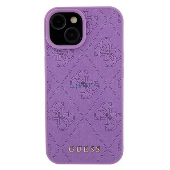 Guess GUHCP15SP4EPMU iPhone 15 6.1" mov/violet deschis Husă rigidă Piele 4G Ștampilată