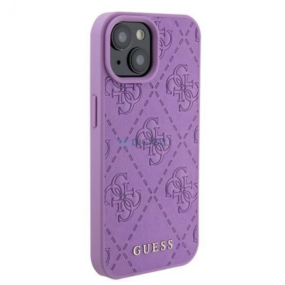 Guess GUHCP15SP4EPMU iPhone 15 6.1" mov/violet deschis Husă rigidă Piele 4G Ștampilată