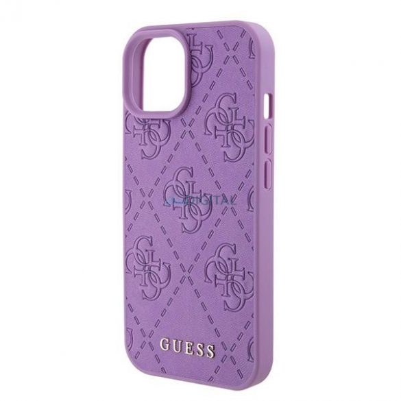 Guess GUHCP15SP4EPMU iPhone 15 6.1" mov/violet deschis Husă rigidă Piele 4G Ștampilată