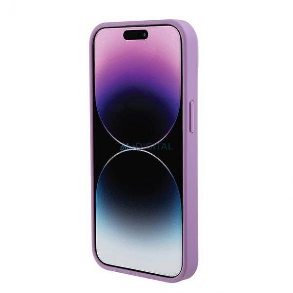 Guess GUHCP15SP4EPMU iPhone 15 6.1" mov/violet deschis Husă rigidă Piele 4G Ștampilată