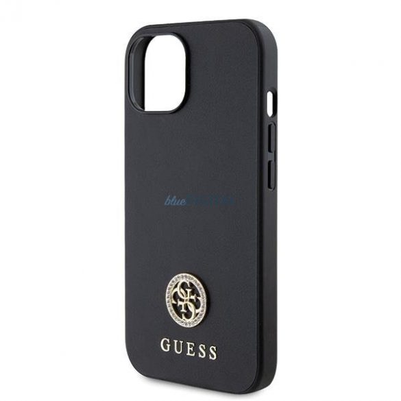 Guess GUHCP15SPS4DGPK iPhone 15 6.1" negru/negru hardcase Strass Metal Logo