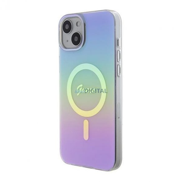 Guess GUHMP15SHITSU iPhone 15 6.1" mov/violet hardcase IML Iridescent MagSafe