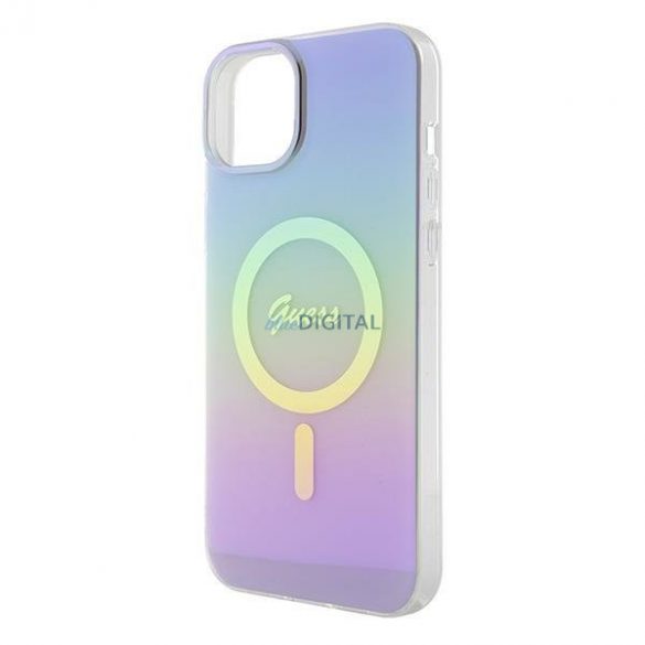 Guess GUHMP15SHITSU iPhone 15 6.1" mov/violet hardcase IML Iridescent MagSafe