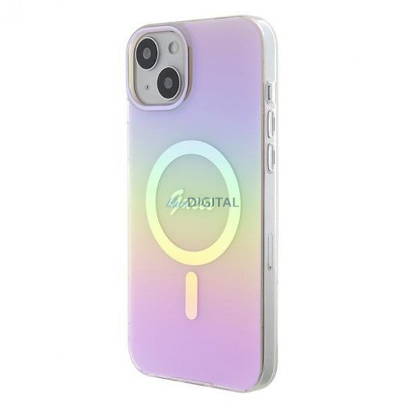 Husă rigidă Guess GUHMP15SHITSP iPhone 15 6.1" roz/roz IML Iridescent MagSafe