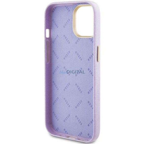 Guess GUHCP15SPGMCSL iPhone 15 6.1" liliu/liliac Hardcase Glitter Glossy Script