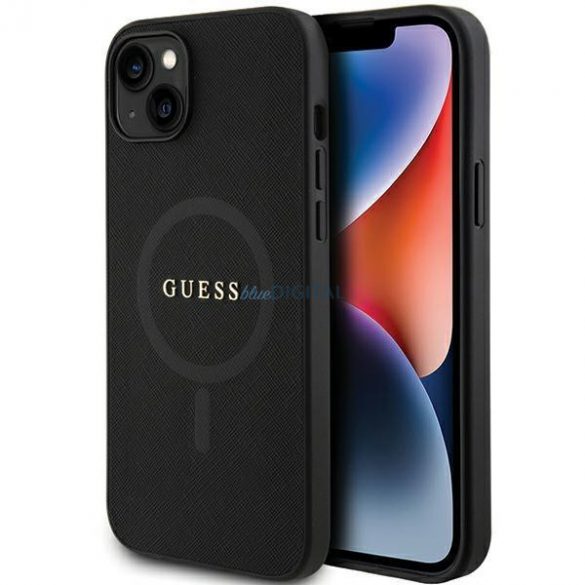 Guess GUHMP15SPSAHMCK iPhone 15 6.1" negru/negru hardcase Saffiano MagSafe