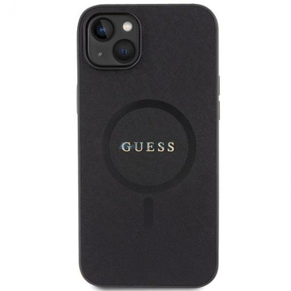 Guess GUHMP15SPSAHMCK iPhone 15 6.1" negru/negru hardcase Saffiano MagSafe