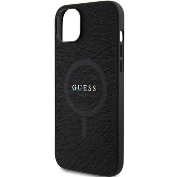 Guess GUHMP15SPSAHMCK iPhone 15 6.1" negru/negru hardcase Saffiano MagSafe