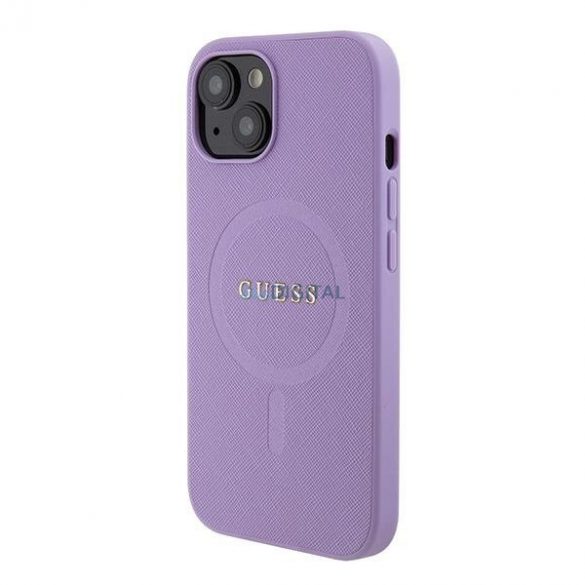 Guess GUHMP15SPSAHMCU iPhone 15 6.1" mov/violet hardcase Saffiano MagSafe