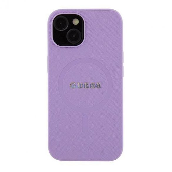 Guess GUHMP15SPSAHMCU iPhone 15 6.1" mov/violet hardcase Saffiano MagSafe