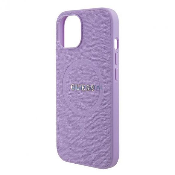 Guess GUHMP15SPSAHMCU iPhone 15 6.1" mov/violet hardcase Saffiano MagSafe