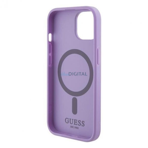 Guess GUHMP15SPSAHMCU iPhone 15 6.1" mov/violet hardcase Saffiano MagSafe