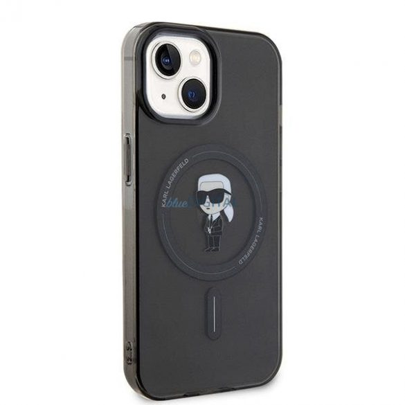 Karl Lagerfeld KLHMP15SHFCKNOK iPhone 15 6.1" negru/negru hardcase IML Ikonik MagSafe