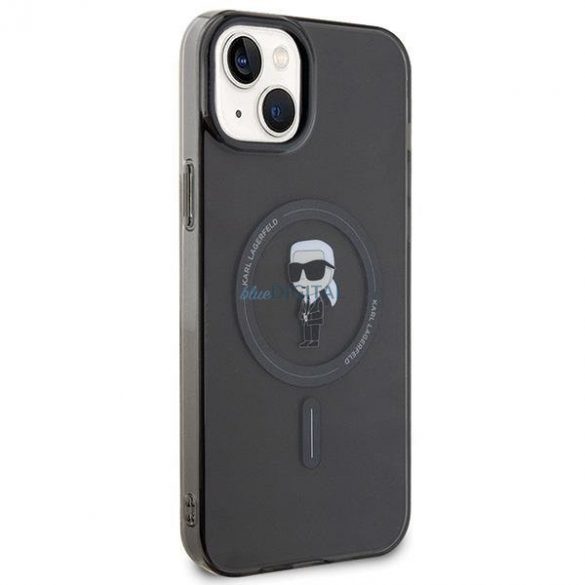 Etui Karl Lagerfeld IML Ikonik MagSafe pe iPhone 15 Plus - czarne