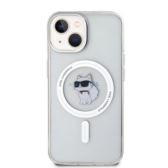 Husa Karl Lagerfeld IML Choupette MagSafe pentru iPhone 14 / 15 / 13 - transparenta